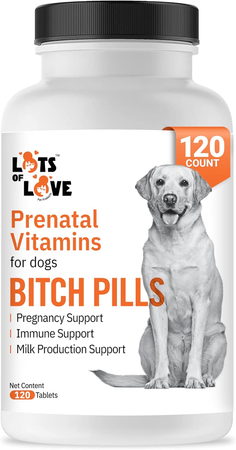 Bitch Pills Prenatal Vitamins for Dogs - 120 Tablets for Health