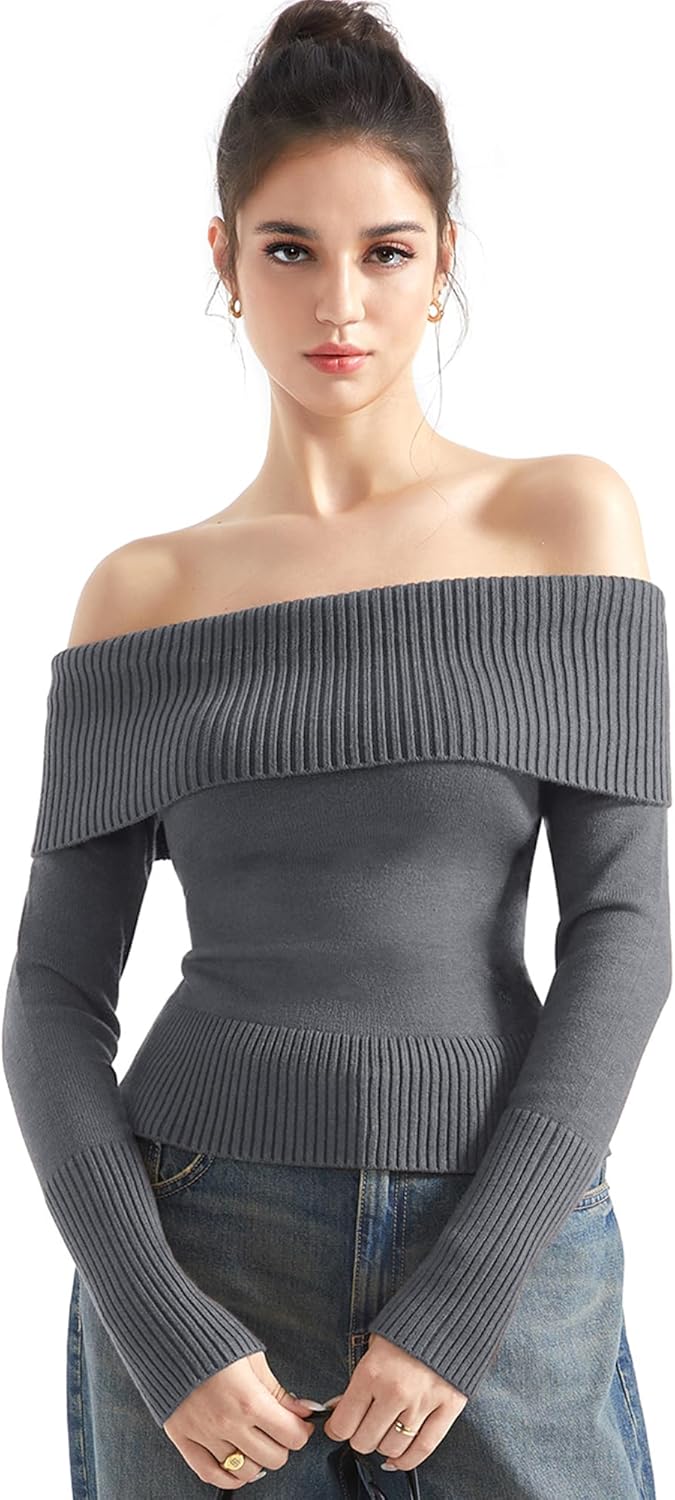 SUUKSESS Off Shoulder Sweaters for Trendy Fall Outfits