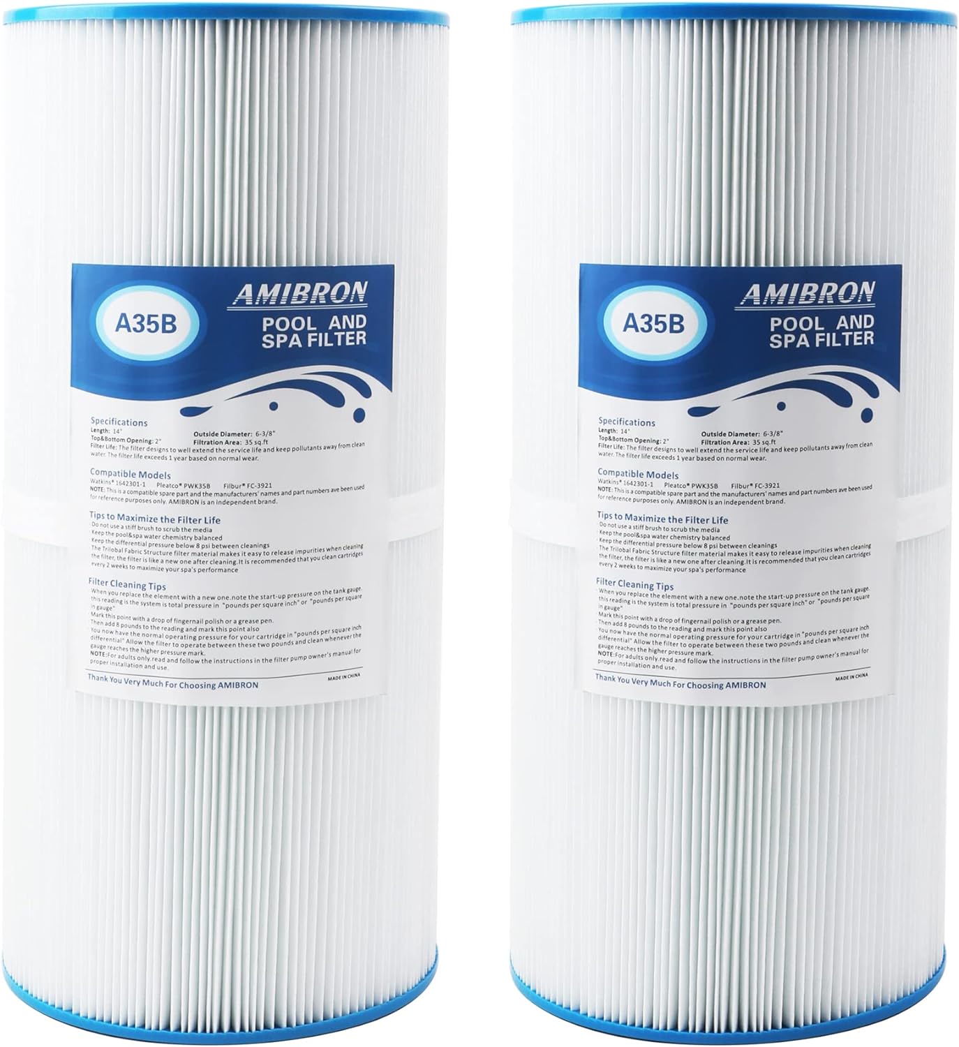 PWK35B Spa Filters for Hot Springs Limelight Series - 2 Pack