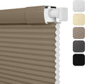 Brown 26 in x 56 in Cellular Shades - No Drill Cordless Light