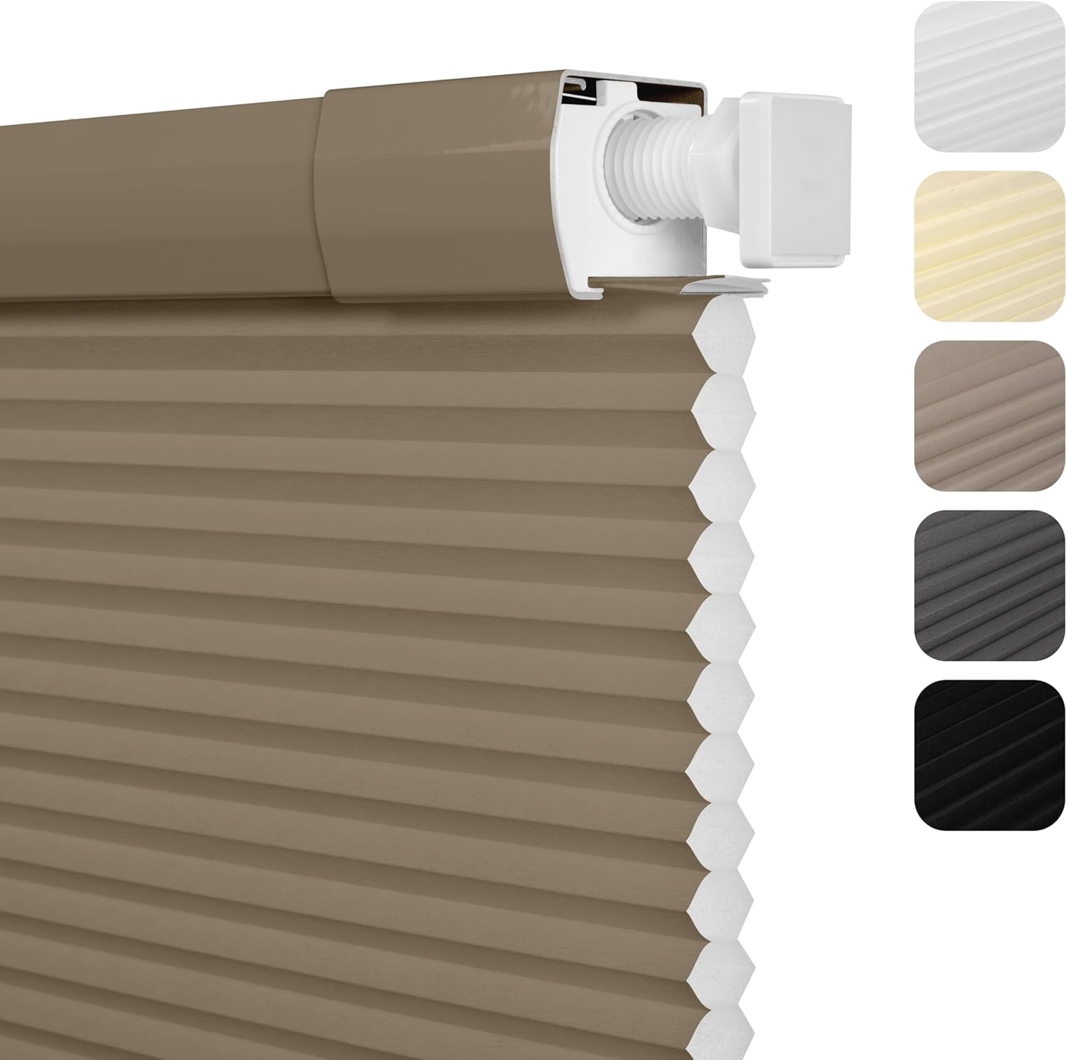 No Drill No Tools Light Filtering Cellular Shades for Windows