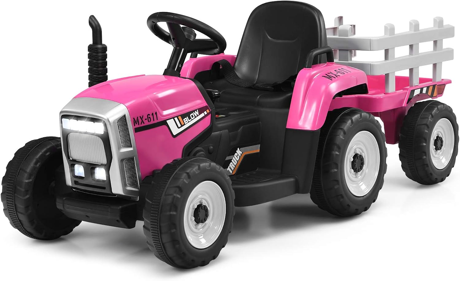 Costzon Ride on Tractor with Detachable Trailer for Kids 3