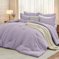 Queen Comforter Set - Ultra-Soft Lavender 7-Piece Bed in a Bag