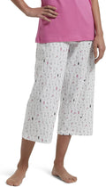 HUE Women's Printed Knit Capri Pajama Pant - Temperature Control