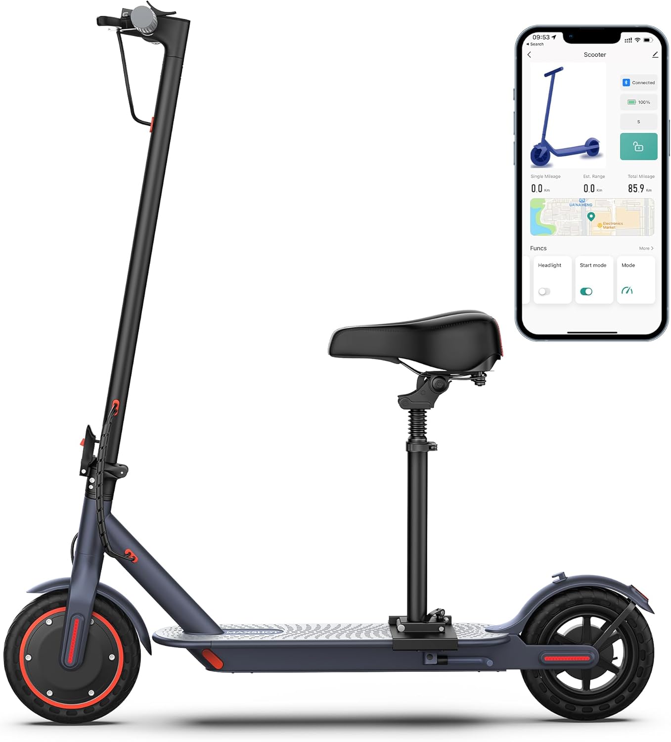 Electric Scooter for Adults with Powerful Motor and Dual Suspension