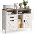 Lateral File Cabinet with 2 Drawers and Door - Farmhouse File Cabinet
