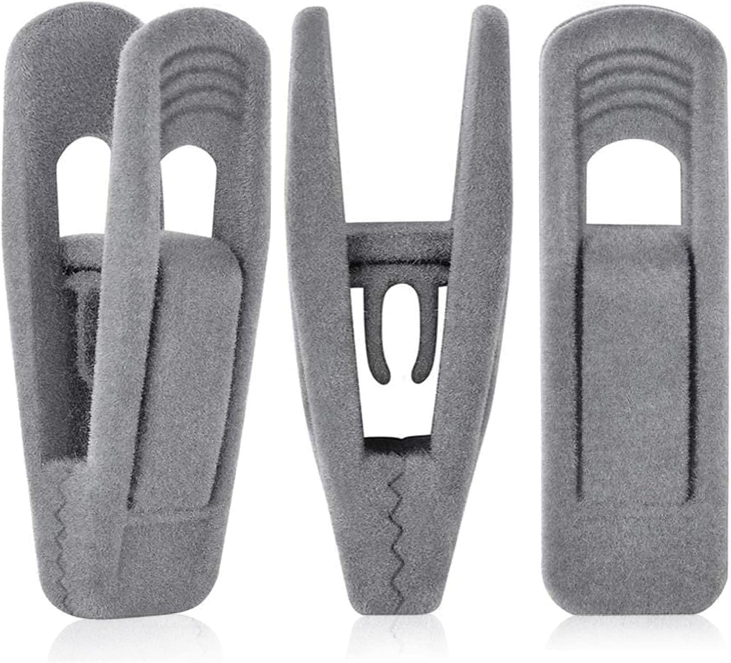 Grey Velvet Hangers Clips for Non-Slip Strong Velvet Hangers