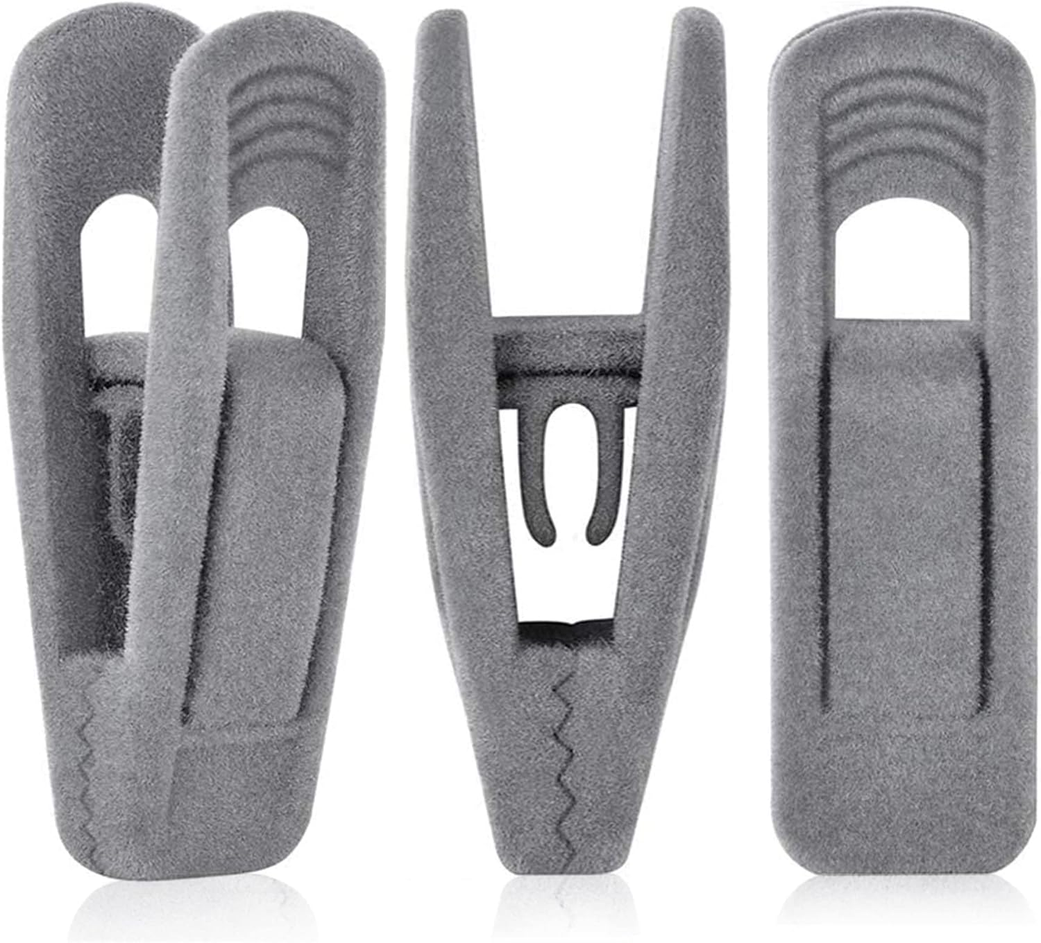 Grey Velvet Hangers Clips for Non-Slip Strong Velvet Hangers