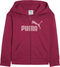 PUMA girls Core Logo Zip Up Hoodie - Soft Everyday Layering
