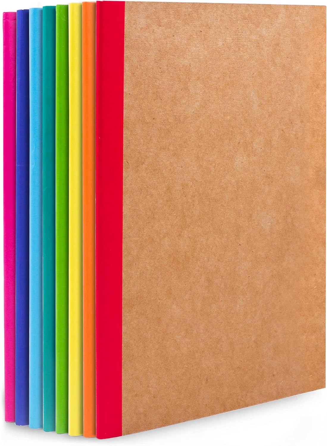 8-Pack Kraft Composition Journals - Colorful & Compact!