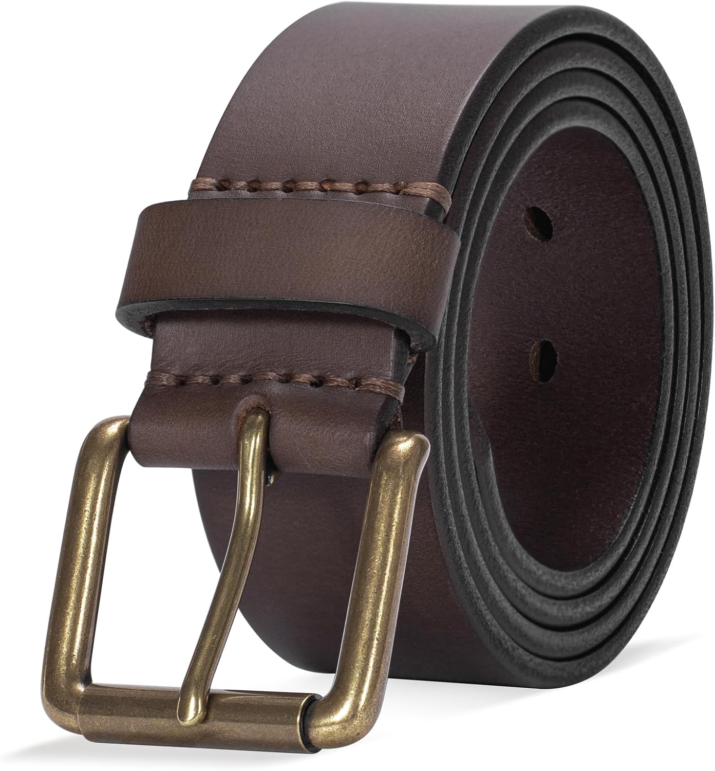 Thicken Full Grain Leather Mens Belt for Heavy Duty Use