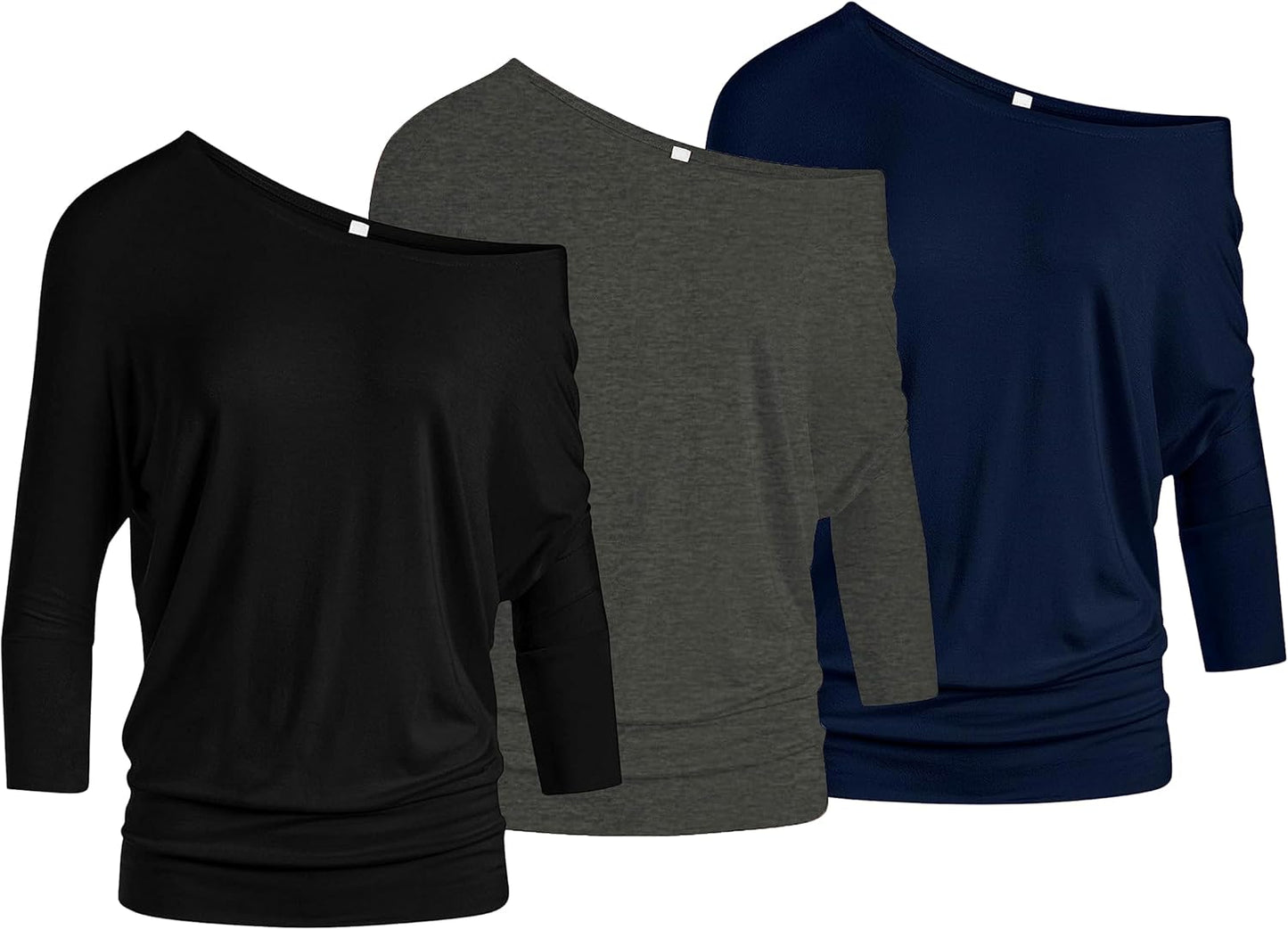 3 Pack Dolman Tops for Women - Stylish Off Shoulder Shirts