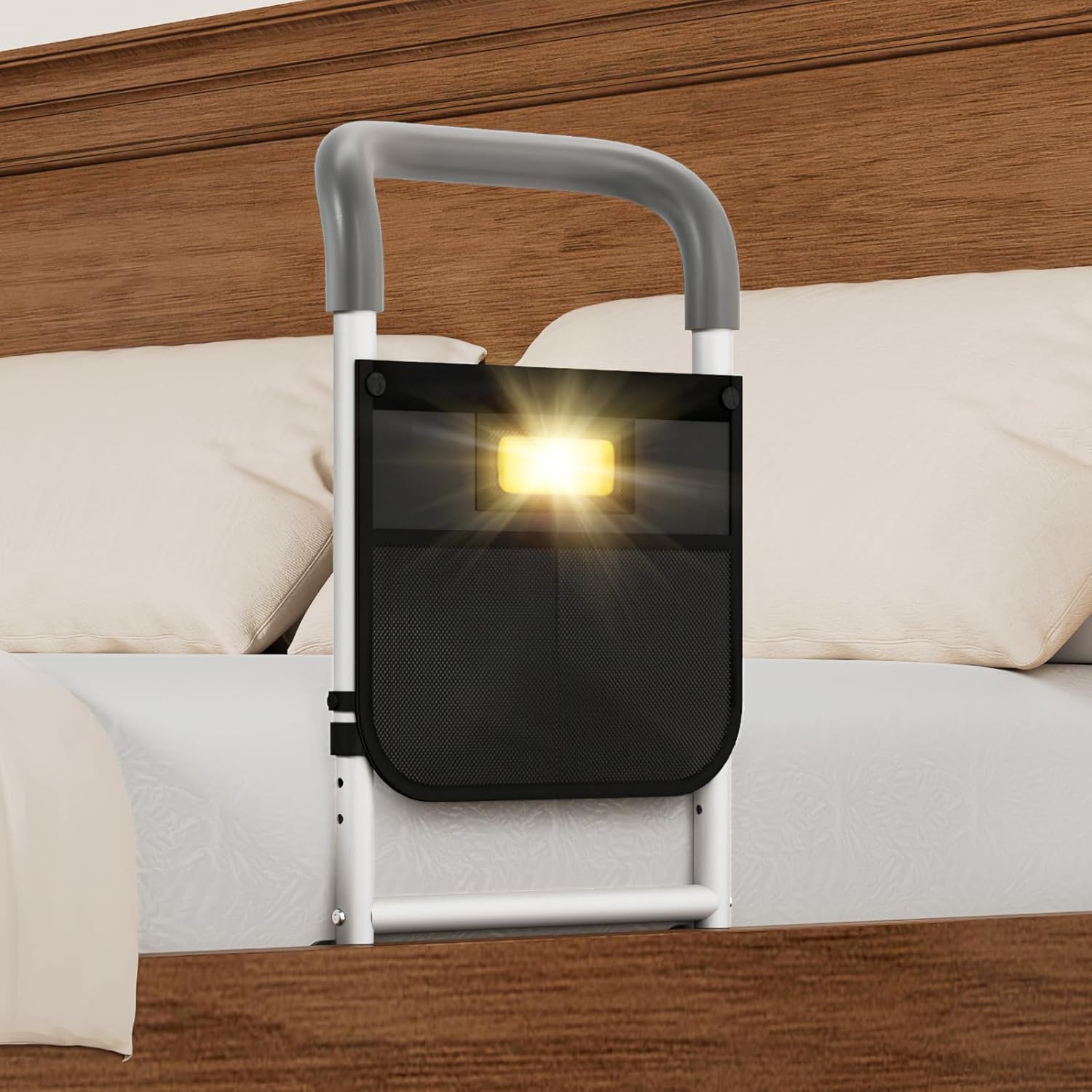HOMEAL Bed Rails for Elderly Adults with Motion Light Feature