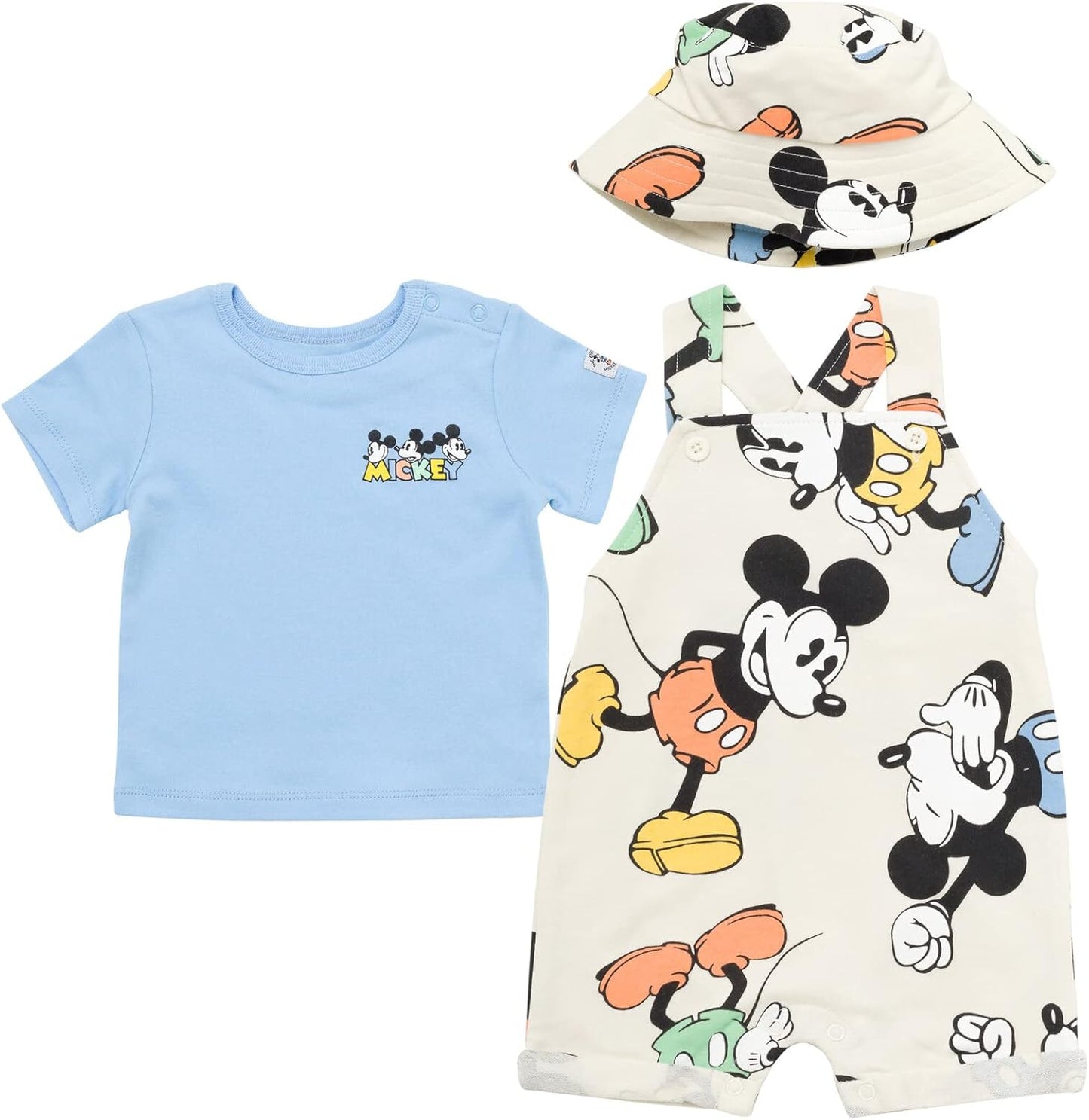 Disney Junior Baby French Terry Short Overalls Outfit Set