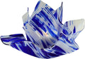 Blue White on Clear Vienna Vase Dish Set - Handcrafted Art Glass