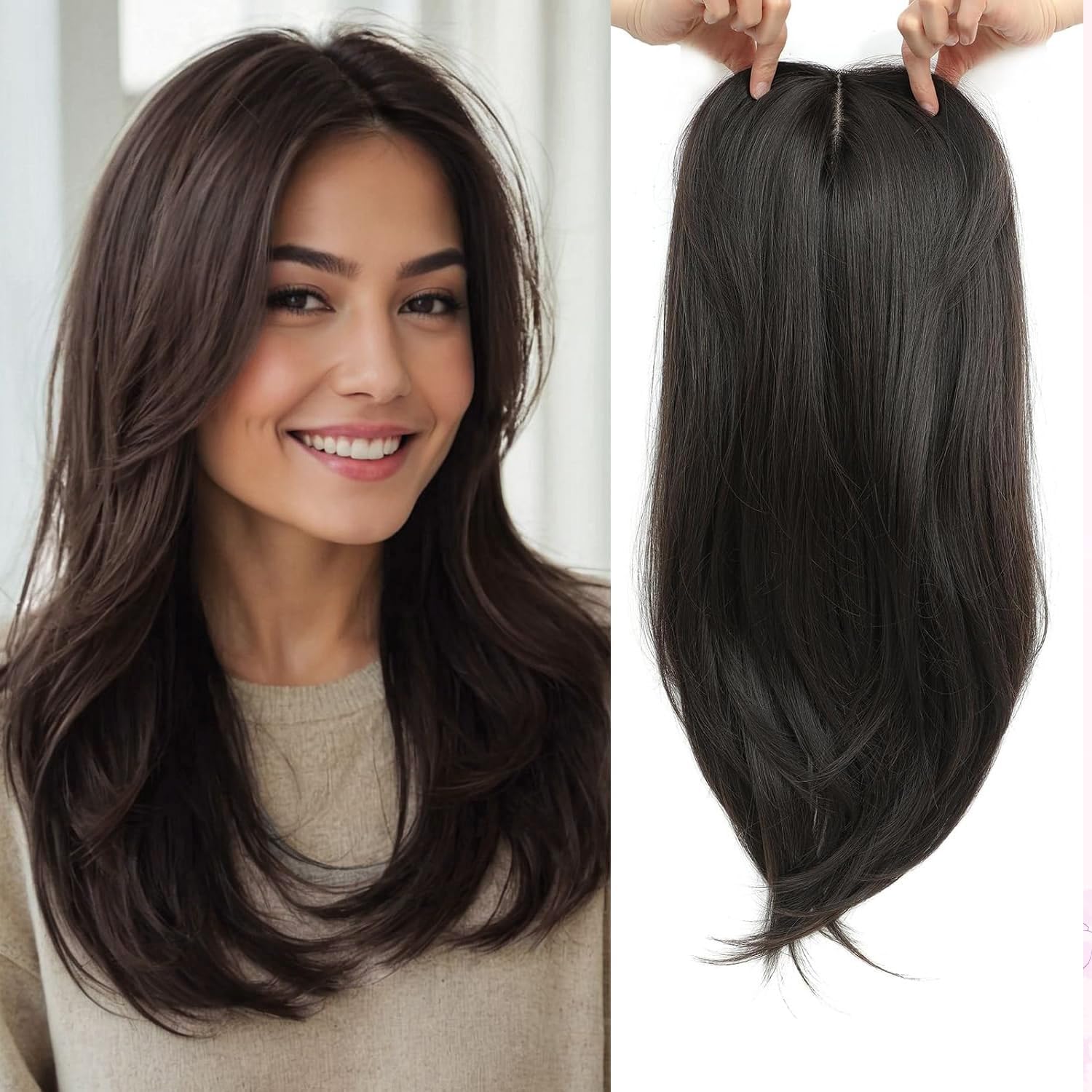 Molefi Hair Topper for Women - 18 Inch Layered Volume Solution