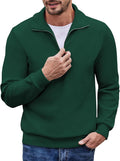 COOFANDY Men's Quarter Zip Corduroy Pullover - Casual Comfort