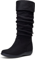 Vepose Women's 942 Knee High Slouch Boots - Comfortable Flat Suede