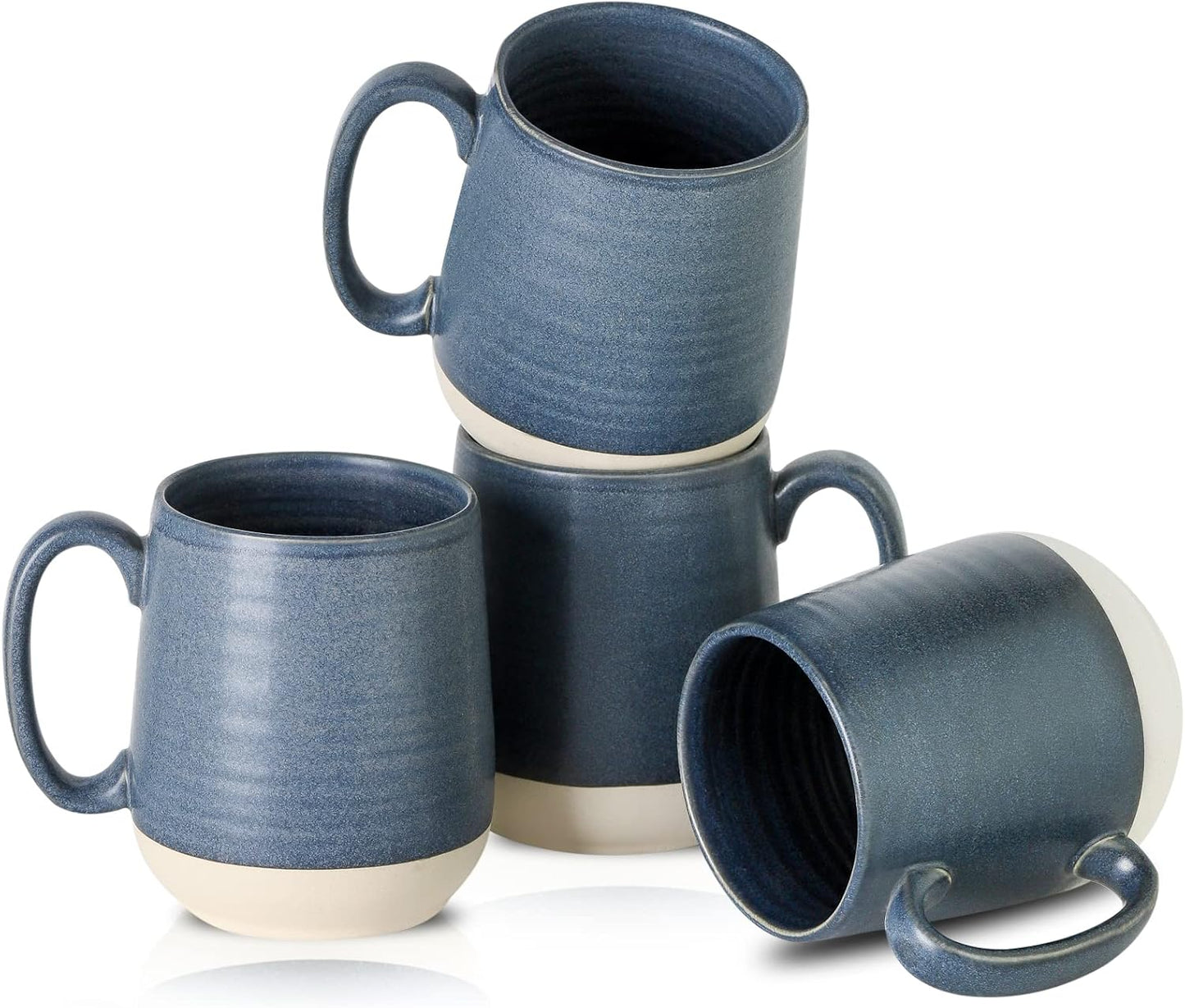 Large Ceramic Coffee Mugs Set of 4 - Perfect for Tea and Cocoa