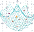 Nautical Fish Net Party Decor Set with Shells and Bubble Garlands