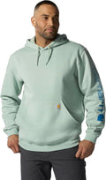 Carhartt Men's Midweight Signature Sleeve Logo Hooded Sweatshirt Front