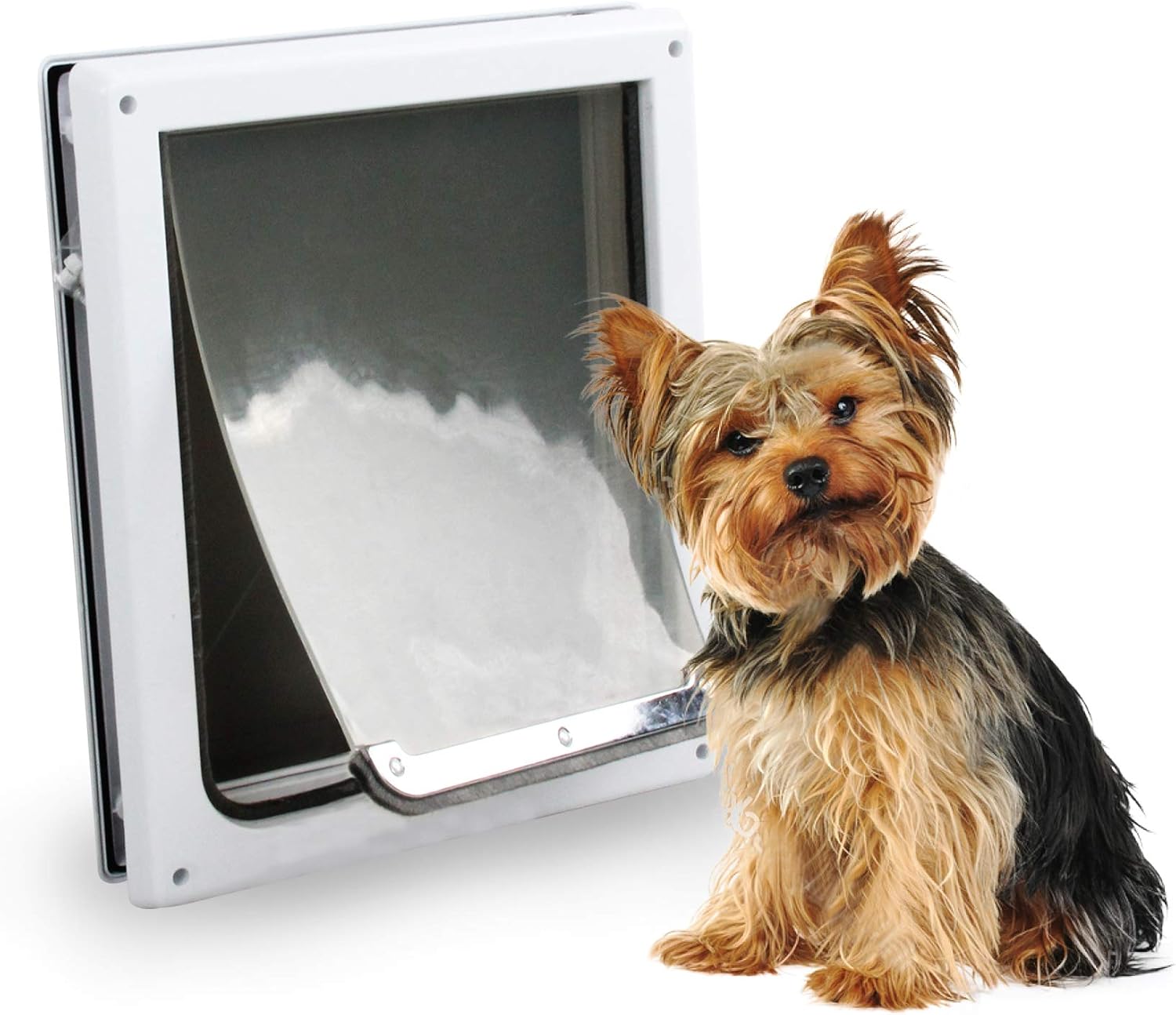 Doggie Dog Flap Interior Sliding Door for Pets with Locking Entry