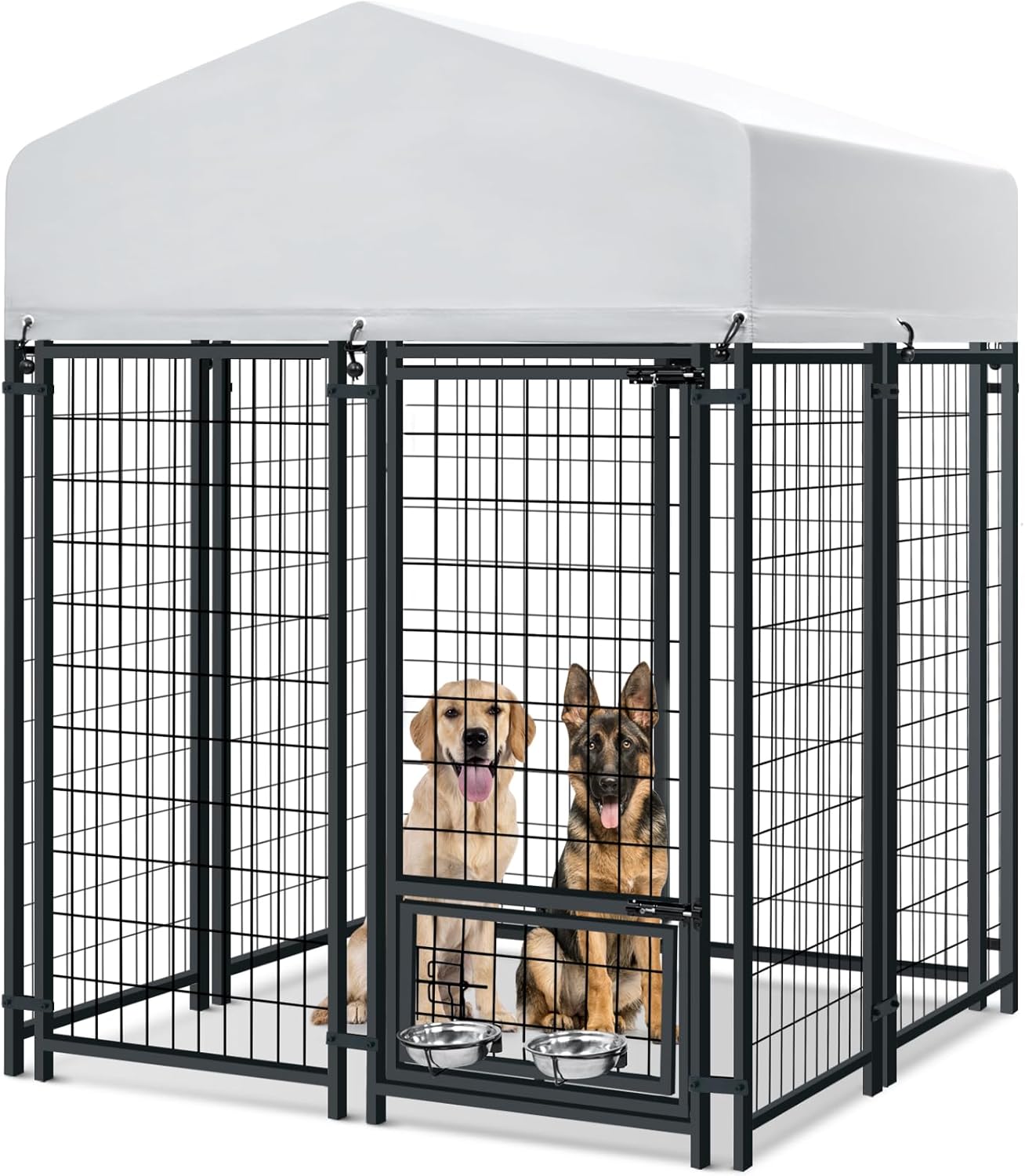 Oranland Outdoor Dog Kennel with Heavy Duty Welded Wire Steel