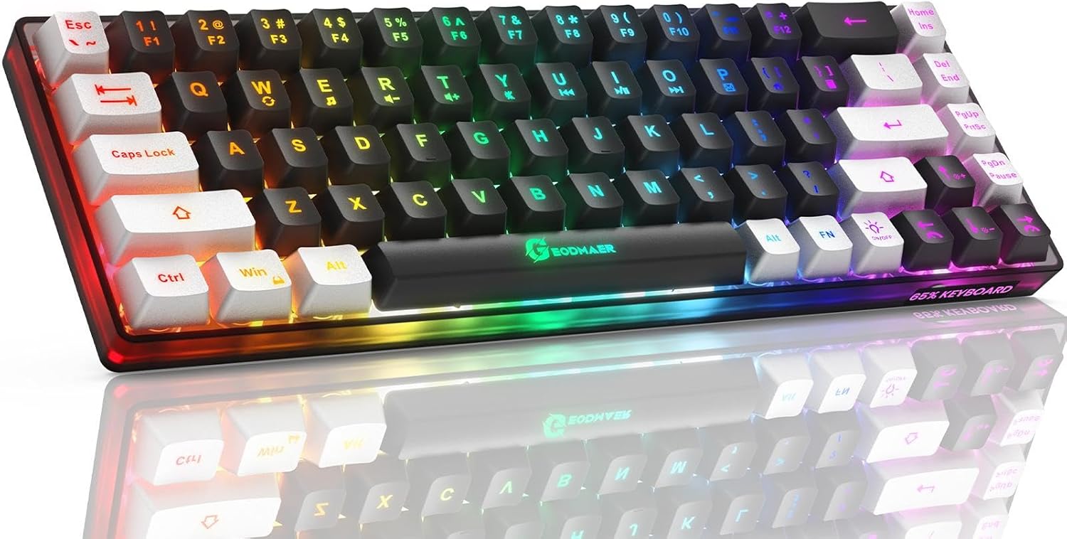GEODMAER 65% Gaming Keyboard - Anti-Ghosting 68 Keys