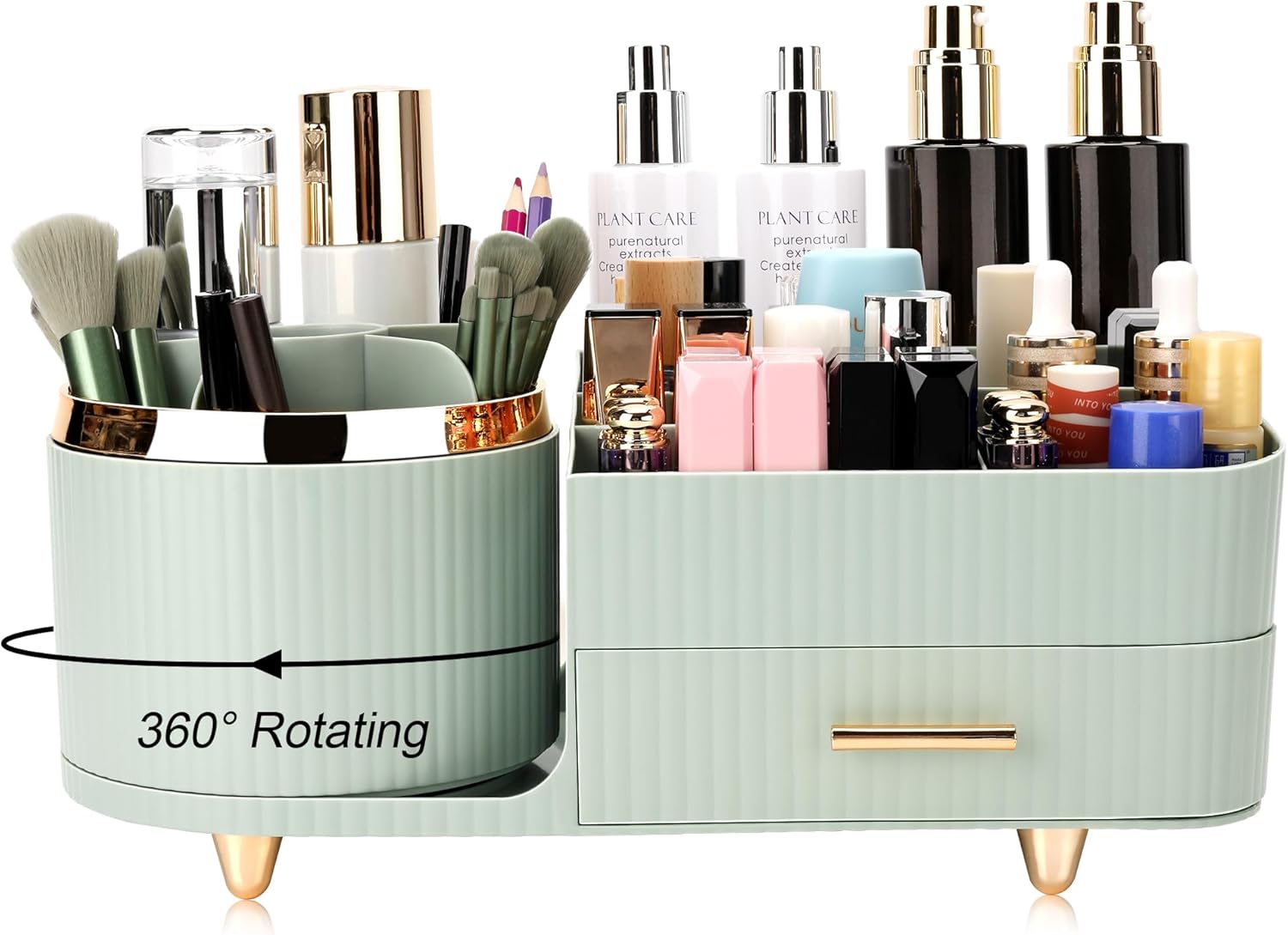 360 Rotating Makeup Organizer for Vanity - Large Capacity Storage