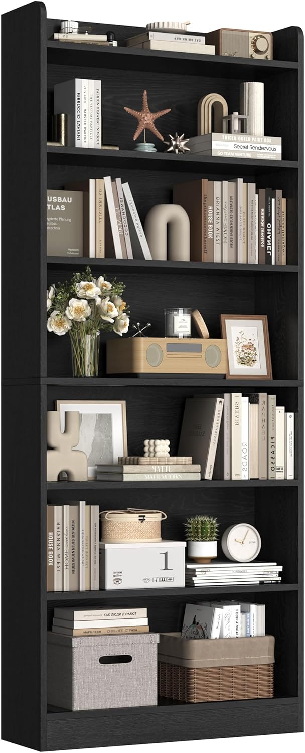Modern 7-Tier Open Bookcase for Stylish Home Storage Solutions