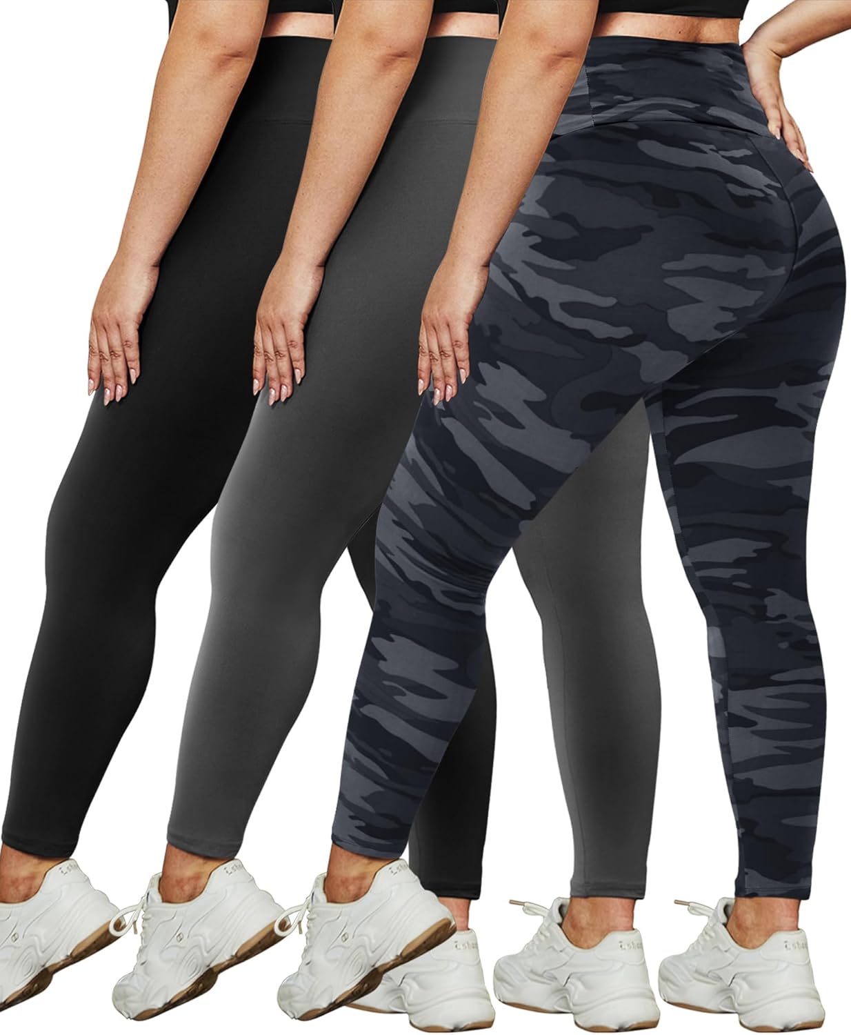 Plus Size Leggings for Women - High Waist Stretchy Soft Pants