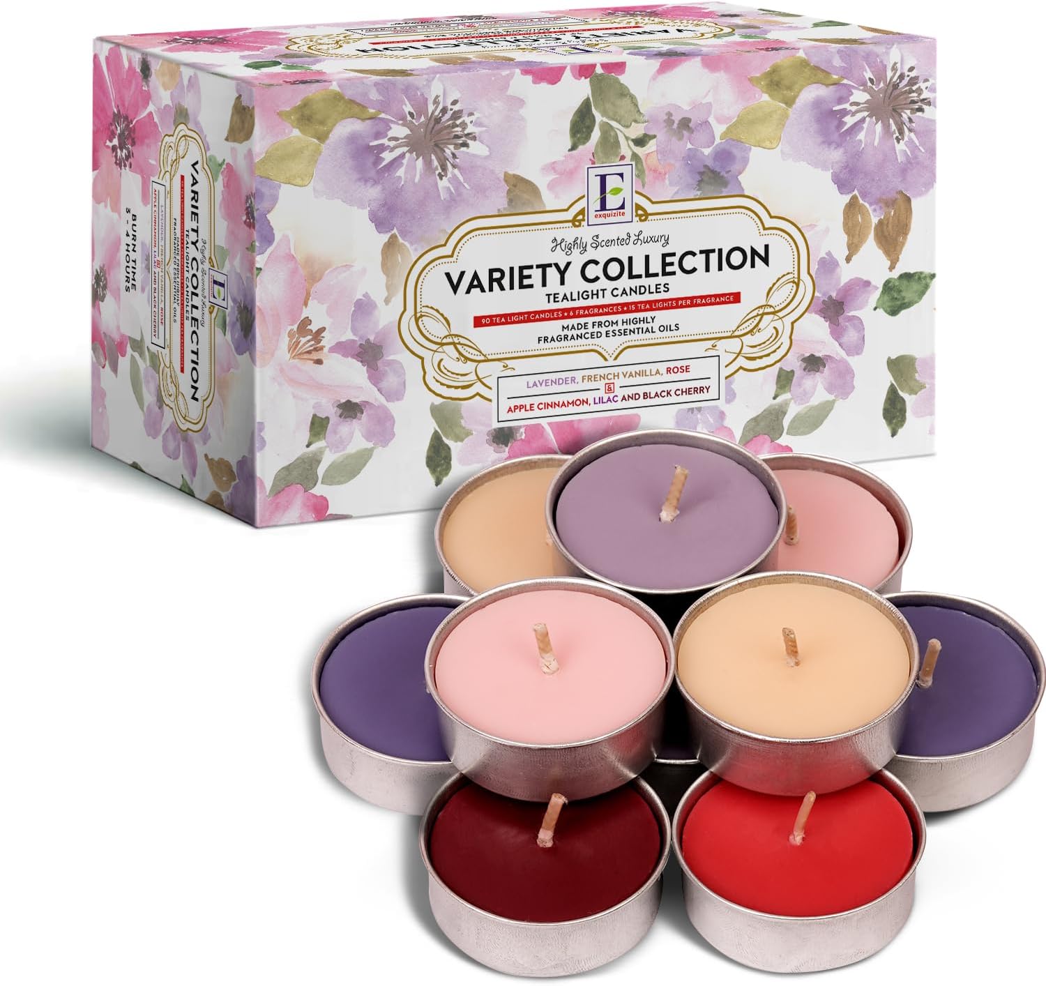 Scented Tealight Candles 90-Pack for Home & Weddings