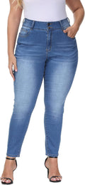 Womens Plus Size Skinny Jeans High Waisted Stretchy (Style JW82)
