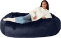 Large Bean Bag Chair 6 ft Blue Memory Foam - Comfortable Lounging