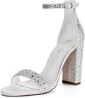 Women's 4-in Chunky High Heel Sandals with Ankle Strap - Party Ready