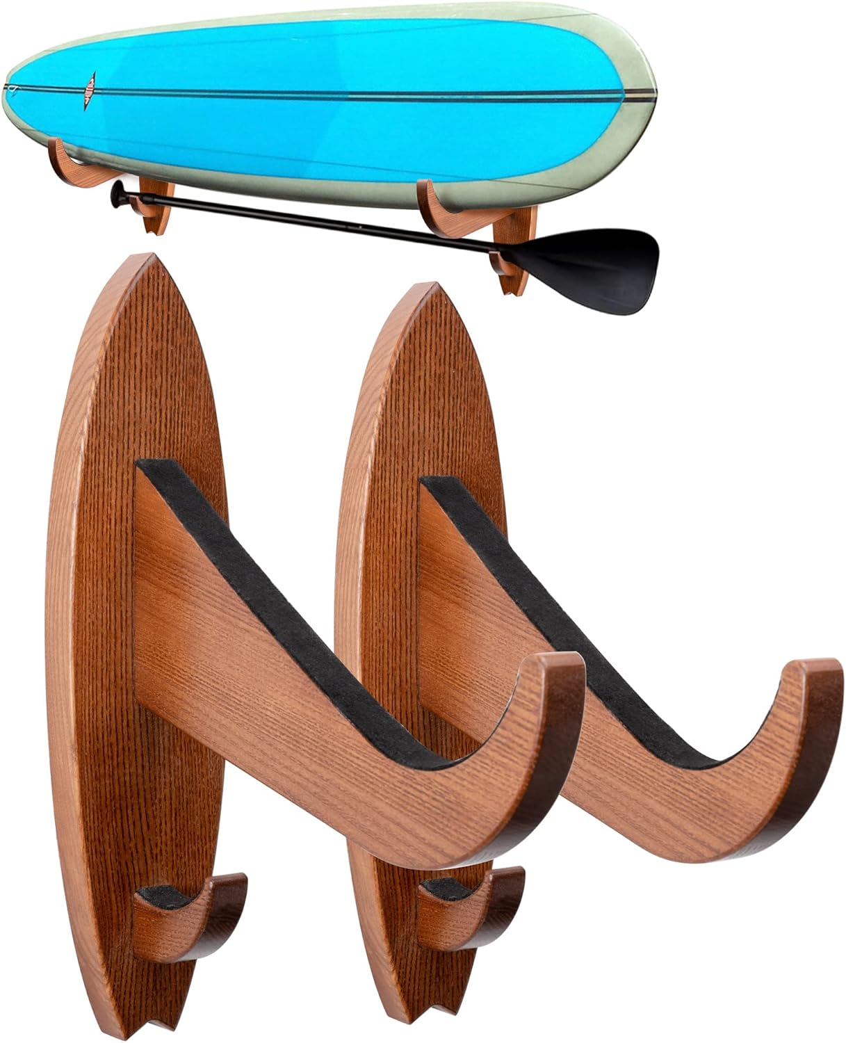 TESLYAR Eco-Friendly Wood Surfboard Rack