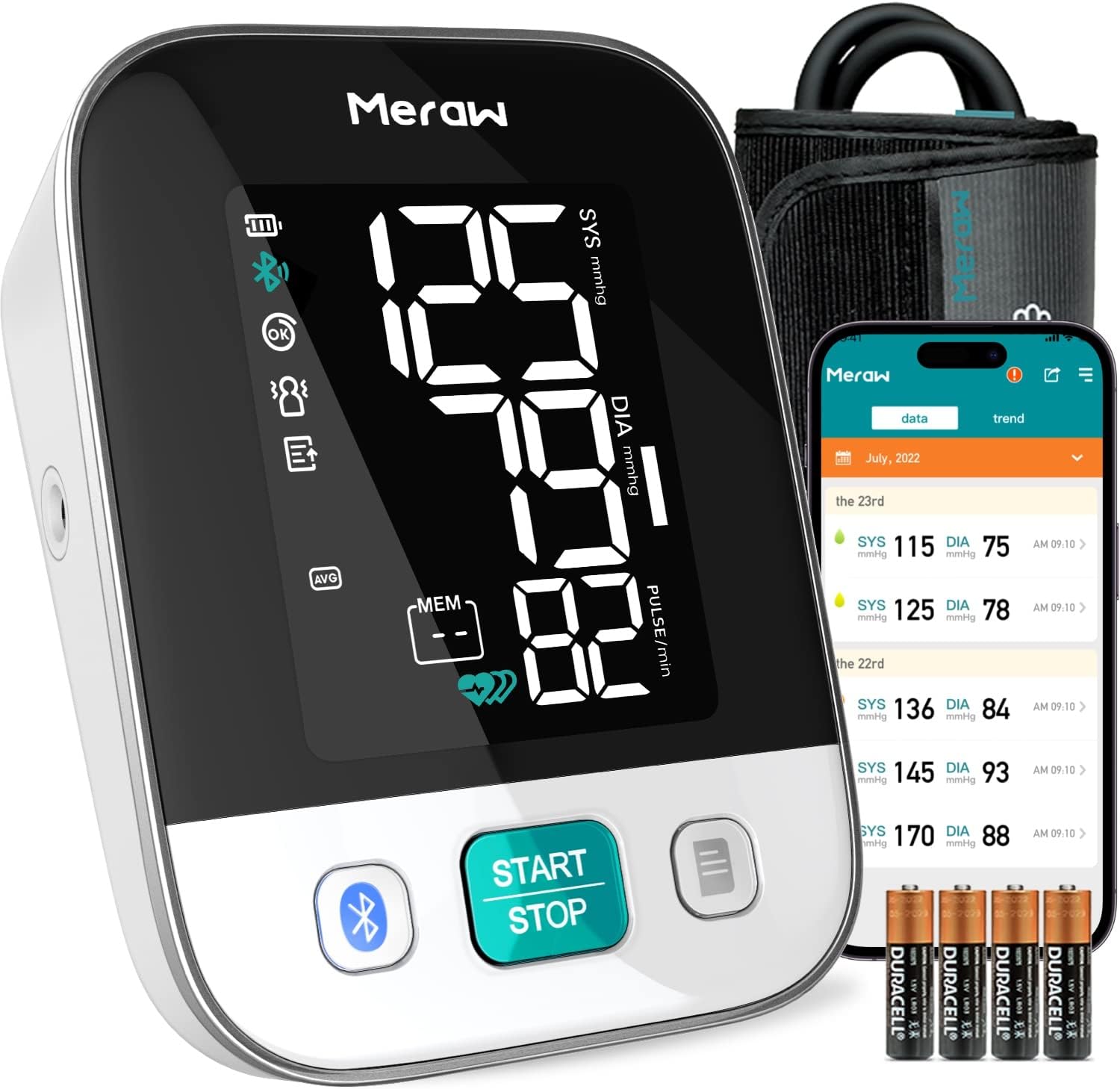 Blood Pressure Monitor for Home Use with Bluetooth Tracking