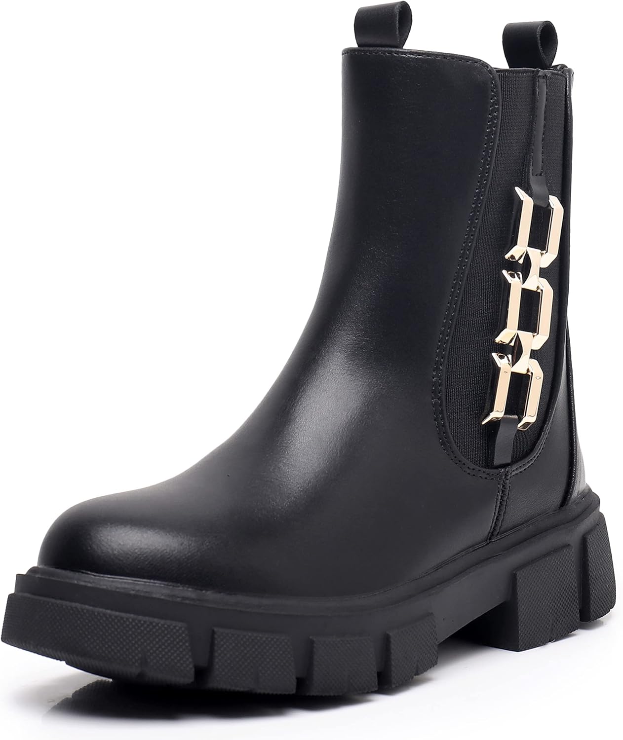 Apakowa Girls Combat Boots with Side Zipper for Easy Wear