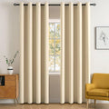Room Darkening Blackout Curtains 52 x 84 in Cream Beige - Thermal