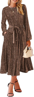 Stylish Velvet Dress for Women - Long Sleeve A-Line Design