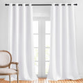 NICETOWN Long White Curtains for Patio - Elegant Grommet Drapes