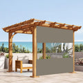 Clear Panel Outdoor Curtain 8ftH x 8ftW Beige - Weather Resistant