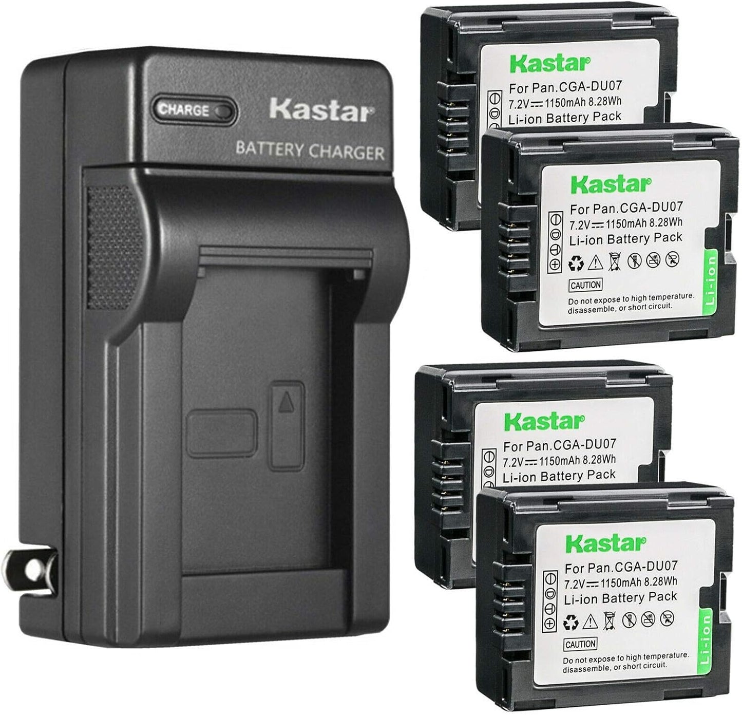 Kastar 4-Pack Battery and AC Wall Charger for Hitachi Cameras