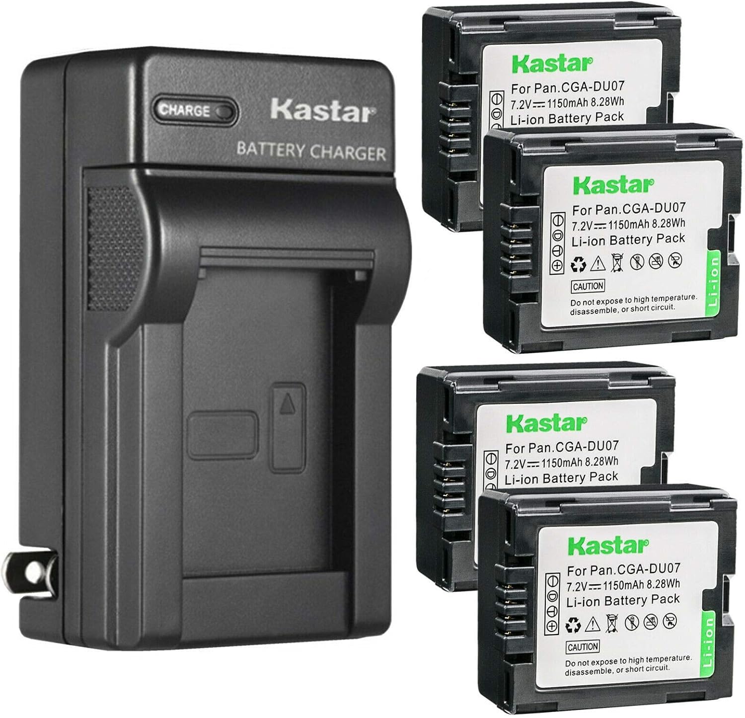 Kastar 4-Pack Battery and AC Wall Charger for Hitachi Cameras