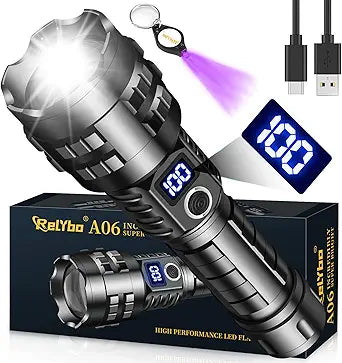 High Lumens Rechargeable Flashlight for Camping and Emergencies