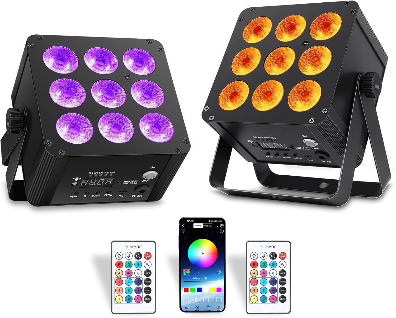 Rechargeable Stage Par Lights for Events with Wireless Control