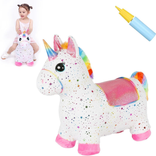 Unicorn Bouncy Horse Toys for Toddlers - Fun Ride-on Gift