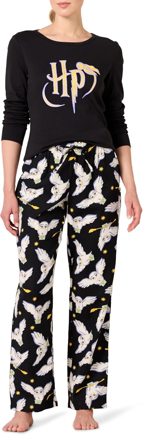 Lightweight Flannel Pant and Long-Sleeve T-Shirt Sleep Set