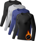 TELALEO Women's Thermal Shirts 4 Pack - Fleece Lined Compression