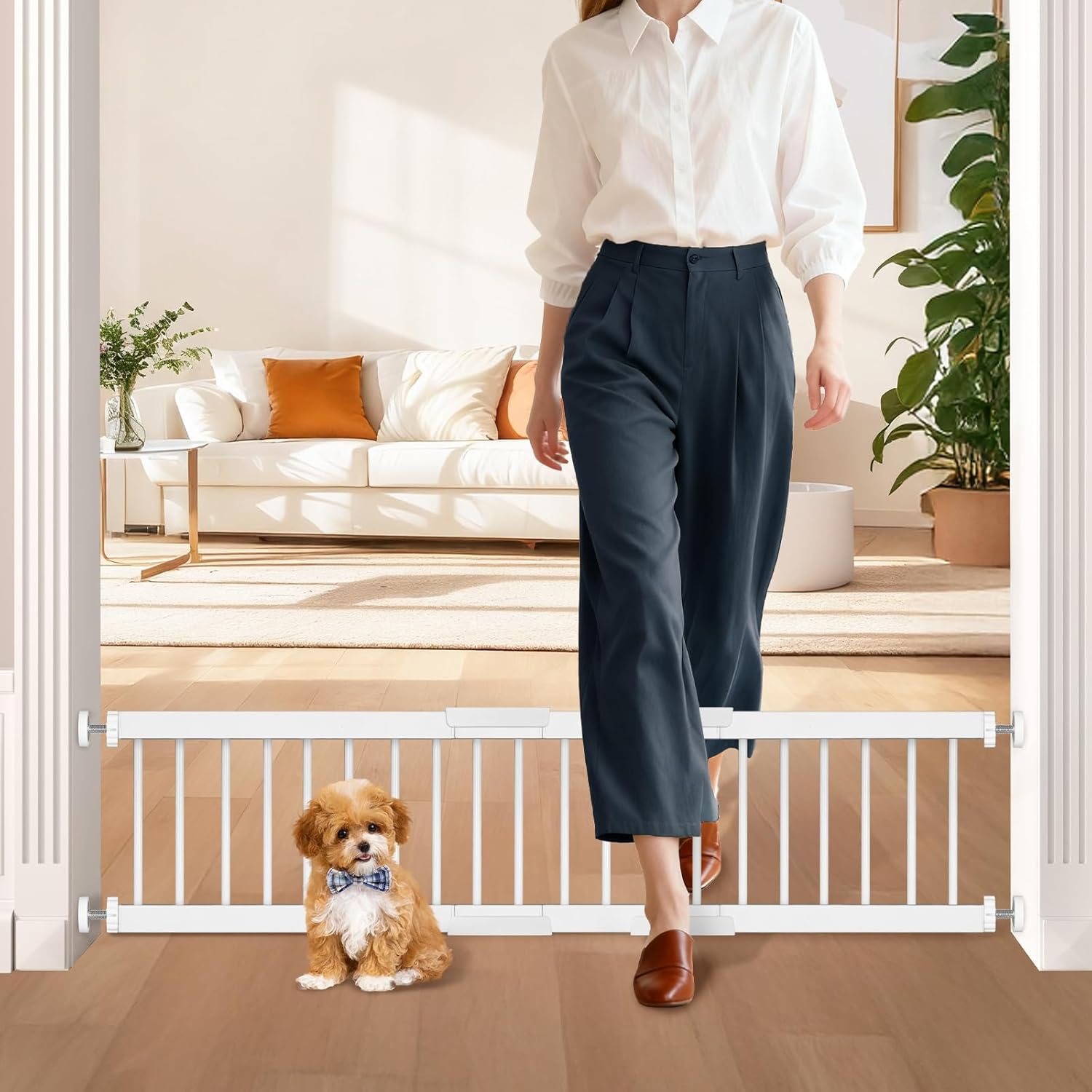 Short Dog Gate for Small Pets - 10 in Tall Adjustable Width